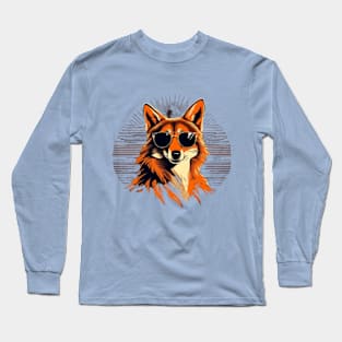 cool coyote cute wolf sunset animal tees Long Sleeve T-Shirt